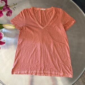 Rag & Bone weathered orange V neck tee size large